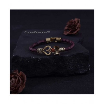 Golden Om damru kada bracelet for men and boys