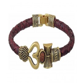 Golden Om damru kada bracelet for men and boys