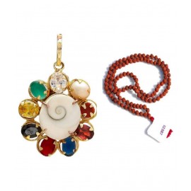 Gomti Locket and Rudraksha mala for men and Women Gomti Locket and Rudraksha mala for men and Women