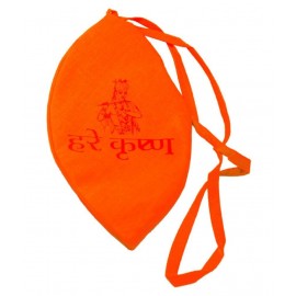 Gomukhi Japa Mala Bag - Hare Krishna Design - Saffron Gomukhi Japa Mala Bag - Hare Krishna Design - Saffron