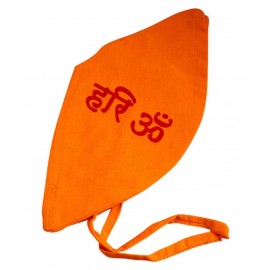 Gomukhi Japa Mala Bag - Hare OM Design - Saffron Gomukhi Japa Mala Bag - Hare OM Design - Saffron