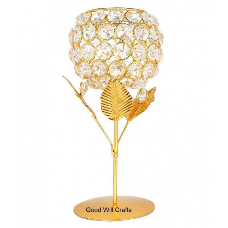 Good Will Crafts Gold Floor Iron Pillar Candle Holder - Pack of 1