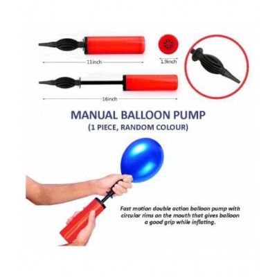 Goodkin Portable Hand Air Pump for Foil Balloons and Inflatable Toys Party Accessory (Assorted Colors) Pack of 1
