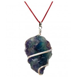 Green Fluorite Stone Pendant Natural Raw Rough Semi Precious Wire Wrapped Green Fluorite Crystal Gemstone Pendant Crystal Stone Pendant