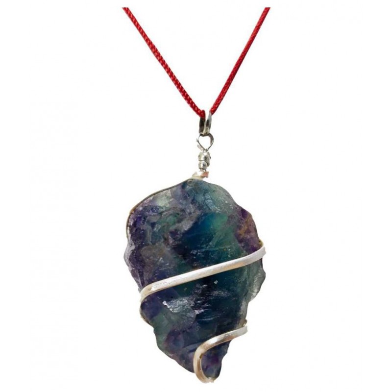 Green Fluorite Stone Pendant Natural Raw Rough Semi Precious Wire Wrapped Green Fluorite Crystal Gemstone Pendant Crystal Stone Pendant