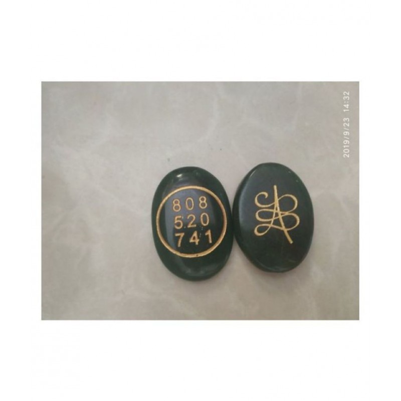 Green Jade With Switchword Natural Agate Stone