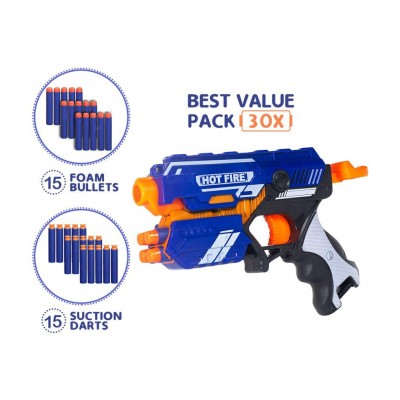 Gun Toy, Safe and Long Range Shooting Gun, (10 Foam Bullets and 10 Suction Dart Bullets)-Set of 2