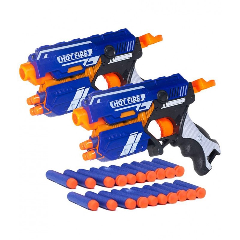 Gun Toy, Safe and Long Range Shooting Gun, (10 Foam Bullets and 10 Suction Dart Bullets)-Set of 2