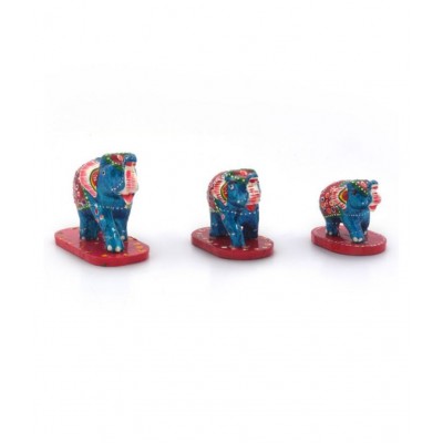 Gunnu Sales Multicolour Paper Mache Handicraft Showpiece - Pack of 3