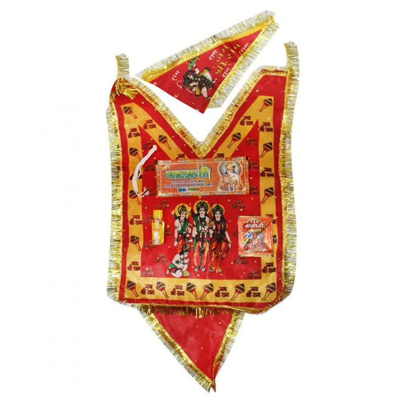 HANUMAN JI CHOLA WITH FLAG (SINDOOR,SILVER BARK,CHAMELI TAIL,JANEU