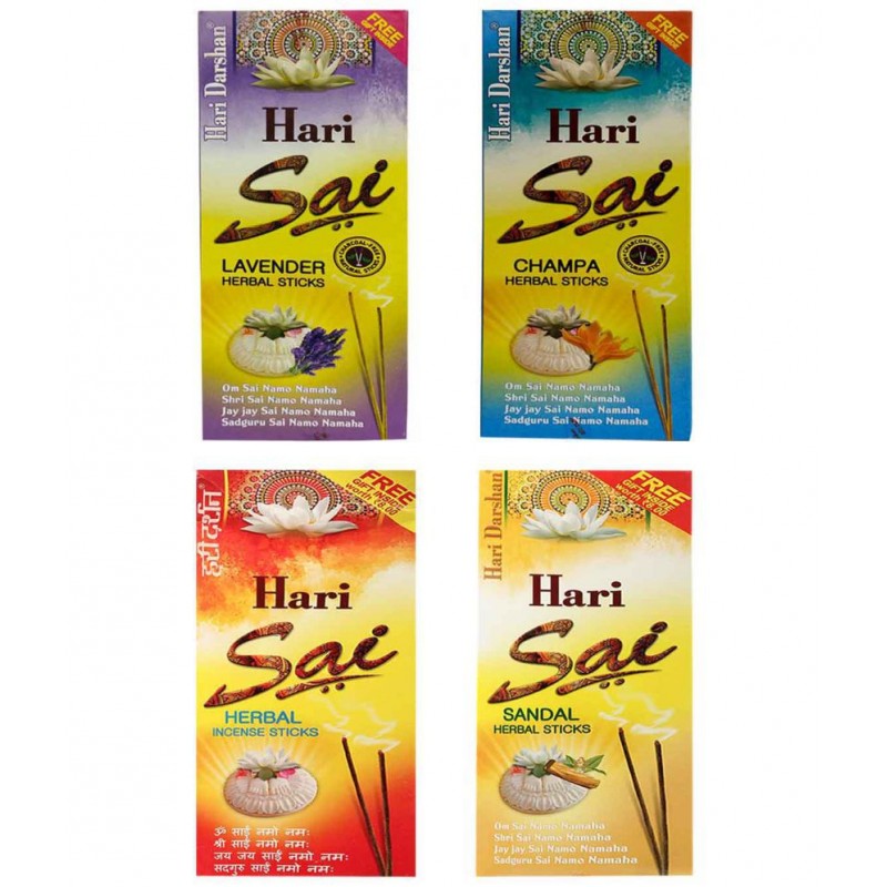HARI DARSHAN Combo Masala Agarbatti Lavender Champa, Herbal , Sandal Incense Sticks (Pack of 4, 40 Sticks in Each) HARI DARSHAN Combo Masala Agarbatti Lavender Champa, Herbal , Sandal Incense Sticks (Pack of 4, 40 Sticks in Each)