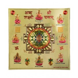 HAWAI 24K GOLD PLATED ASHTA LAXMI SHREE YANTRA