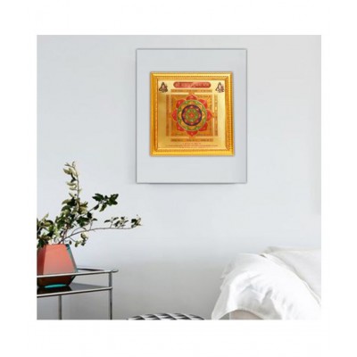 HAWAI 24K GOLD PLATED MAHAMRITYUNJAY YANTRA FOR HOME OFFICE