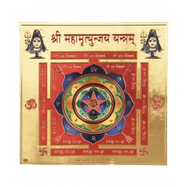HAWAI 24K GOLD PLATED SHREE MAHAMRITYUNJAY YANTRA
