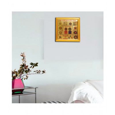 HAWAI 24K GOLD PLATED SHREE SAMPOORNA VYAPAAR VRIDDHI YANTRA FOR HOME OFFICE