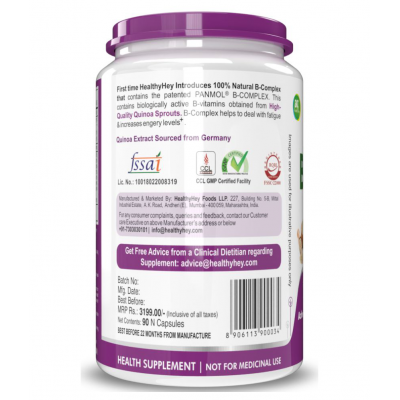 HEALTHYHEY NUTRITION 100 % Natural Vitamin B-Complex 90 no.s Capsule