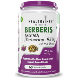 HEALTHYHEY NUTRITION Berberis Berberine with Milk Thistle 750 mg Capsule