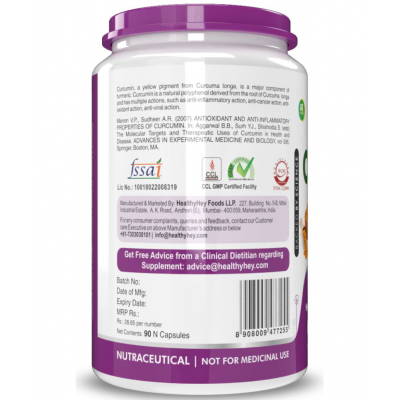 HEALTHYHEY NUTRITION Curcumin with Bioperine 1310mg 90Veg Cap 1310 mg Capsule
