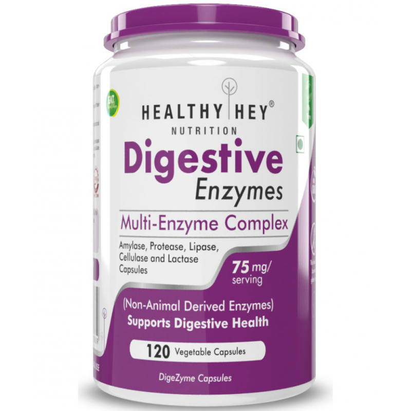 HEALTHYHEY NUTRITION Digestive Enzyme 120 Vegetable Capsules 75 mg Capsule