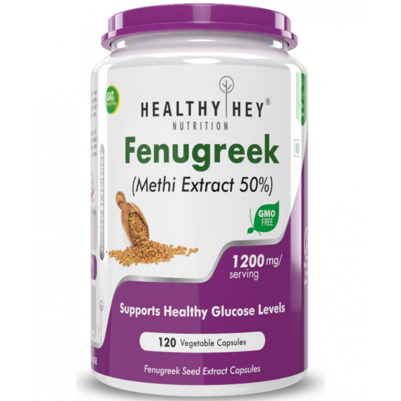 HEALTHYHEY NUTRITION Fenugreek Seed Extract Veg-Capsules 1200 mg Capsule