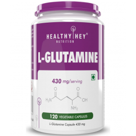 HEALTHYHEY NUTRITION L-Glutamine Capsules High Strength- 430mg - 120 Capsules 430 mg