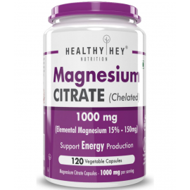 HEALTHYHEY NUTRITION Magnesium Citrate 120 Vegetable Capsules 1000 mg