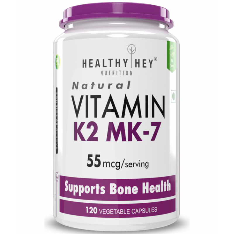 HEALTHYHEY NUTRITION Natural Vitamin K2-MK7 - 55mcg - 120 no.s Capsule