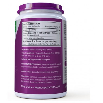 HEALTHYHEY NUTRITION Panax Ginseng 400Mg - 90 Veg Caps 400 mg Capsule