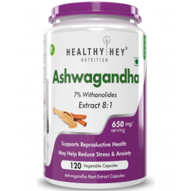 HEALTHYHEY NUTRITION Pure Organic Ashwagandha Root 650 Mg 120 650 mg Capsule