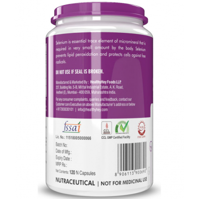 HEALTHYHEY NUTRITION Selenium plus Natural Vitamin E,120 Veg Capsules Capsule 120 no.s HEALTHYHEY NUTRITION Selenium plus Natural Vitamin E,120 Veg Capsules Capsule 120 no.s