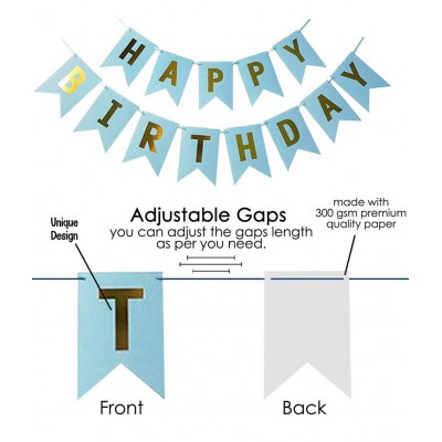 HEMITO 2 pcs Combo Blue Happy Birthday 1 Pcs, 9 Meter Long Led Light 1 Pc Birthday Decorations Kit