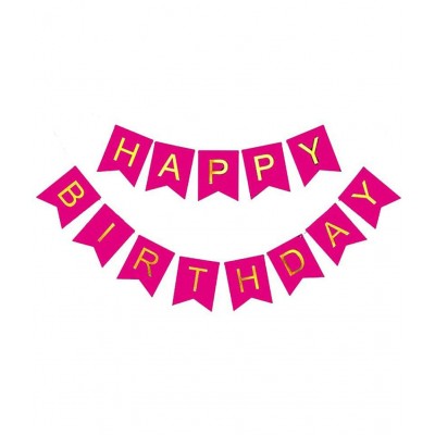 HEMITO 2 pcs Combo Pink Happy Birthday 1 Pcs, 12 Meter Long Led Light 1 Pc Birthday Decorations Kit