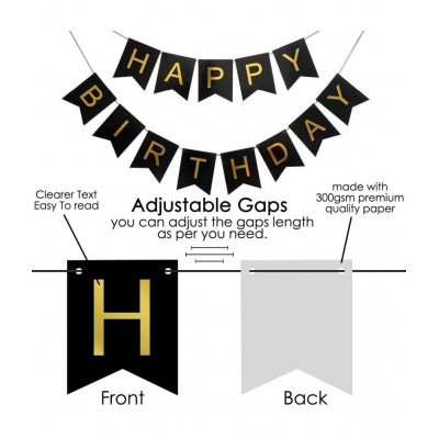 HEMITO 32 pc Combo of Happy Birthday Banner with LED lights + Red Gold Metallic Balloons | Birthday Decoration Items(Gold Red)