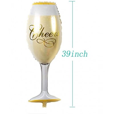 HEMITO 33 pcs Combo Happy Birthday 1 Pcs, 12 Meter Long Led Light 1 Pc, 30 Gold and Black Metallic Balloon, 1Pc Cheers Wine Glass Foil Balloon, Birthday Decorations Kit