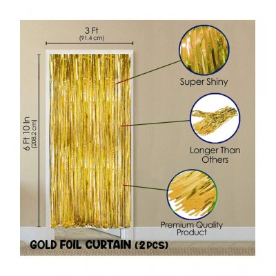 HEMITO 33Pcs Combo Set for Happy Birthday Decoration Golden and Black Metallic Balloons(30) + Happy Birthday Letter(1) + Golden Curtain(2)