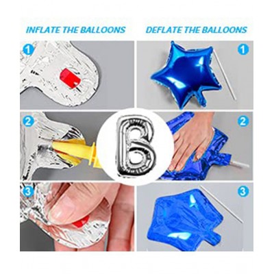 HEMITO Happy Birthday Decoration Combo 61 Pcs Blue Birthday Banner Silver Curtains with Glue Dot Arc & Silver Confetti Balloons With Balloon Pump for Boys Husband Mom Dad/Happy Birthday Decorations Items Set (Blue Silver)