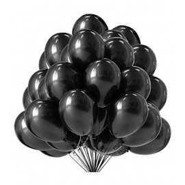 HEMITO Premium Metallic Latex Balloons Pack of 50 Black Balloons for Decoration (Black, Pack of 50)
