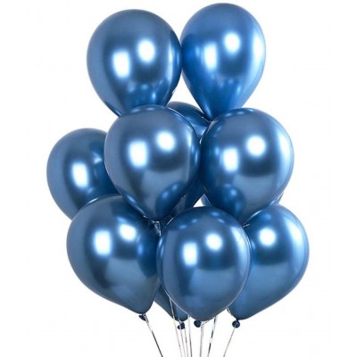 HEMITO Premium Metallic Latex Balloons Pack of 50 Blue Balloons for Party Decoration (Blue, Pack of 50)