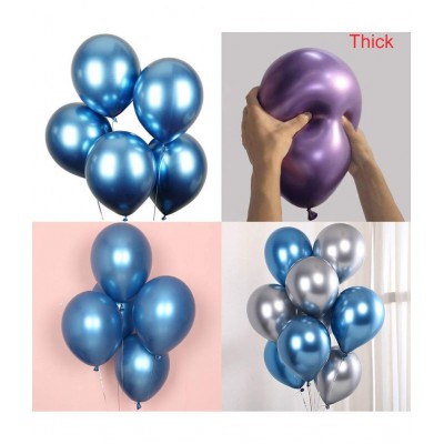 HEMITO Premium Metallic Latex Balloons Pack of 50 Blue Balloons for Party Decoration (Blue, Pack of 50)