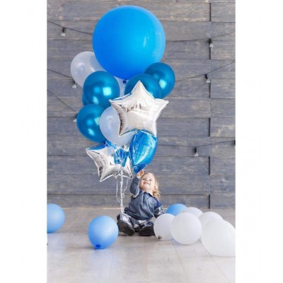 HEMITO Premium Metallic Latex Balloons Pack of 50 Blue Balloons for Party Decoration (Blue, Pack of 50)