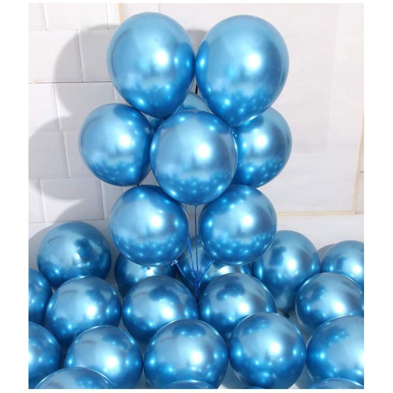 HEMITO Premium Metallic Latex Balloons Pack of 50 Blue Balloons for Party Decoration (Blue, Pack of 50)