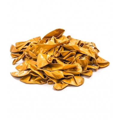 HEMITO Premium Metallic Latex Balloons Pack of 50 Golden, Black Balloons for Decoration (Golden, Black, Pack of 50)