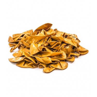 HEMITO Premium Metallic Latex Balloons Pack of 50 Golden for Decoration (Golden, Pack of 50)
