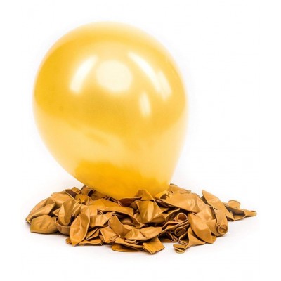 HEMITO Premium Metallic Latex Balloons Pack of 50 Golden for Decoration (Golden, Pack of 50)
