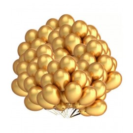 HEMITO Premium Metallic Latex Balloons Pack of 50 Golden for Decoration (Golden, Pack of 50)
