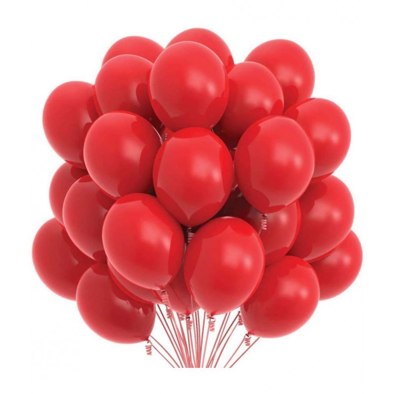 HEMITO Premium Metallic Latex Balloons Pack of 50 Red Balloons for Party Decoration (Red, Pack of 50)