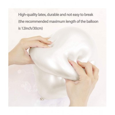 HEMITO Premium Metallic Latex Balloons Pack of 50 White Balloons for Party Decoration (White, Pack of 50)
