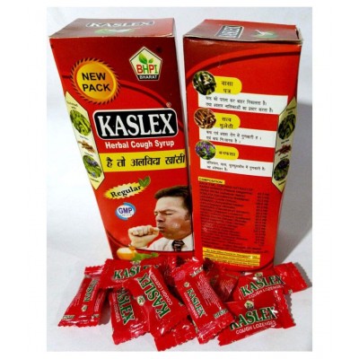 HERBOMEDS Kaslex Cough Syrup Free 10 Kaslex Loz. Liquid 400 ml Pack Of 2