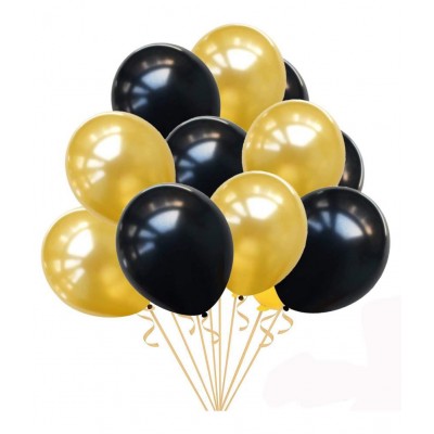 HK balloons® Black, Gold Happy Anniversary Combo with Banner and 51 Pieces Balloon for Anniversary Decoration (Happy Anniversary Combo with Banner) ( Pack of 51)