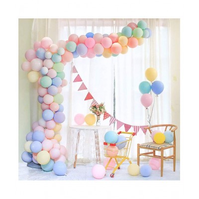 HK balloonsÂ® (Pack of 50) Pastel Latex Balloons 10 Inches Macaron Candy Colored Latex Party Balloons for Wedding Graduation Kids Birthday Party Christmas Baby Shower Party Supplies Arch Balloon (Pack of 50)